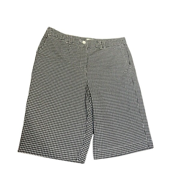 Talbots Women Chino Shorts 16 Cotton Gingham Plaid Coastal Preppy Classic Golf - Picture 1 of 9
